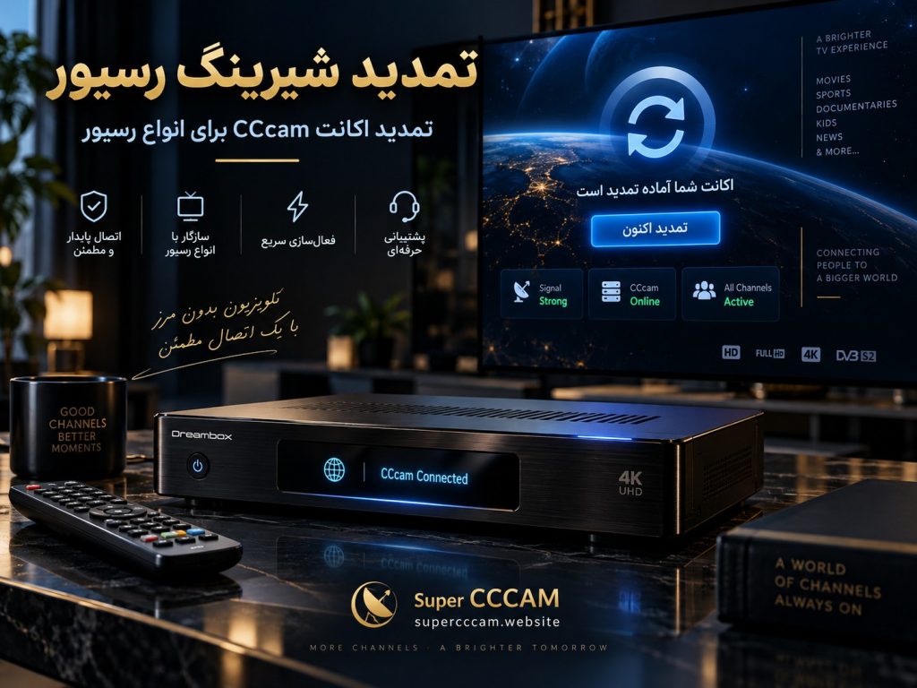 تمدید شیرینگ رسیور و اکانت CCcam برای انواع رسیور